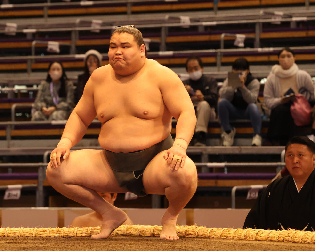 大相撲九州場所3日目　前相撲に登場した旭富士（撮影・梅根麻紀）