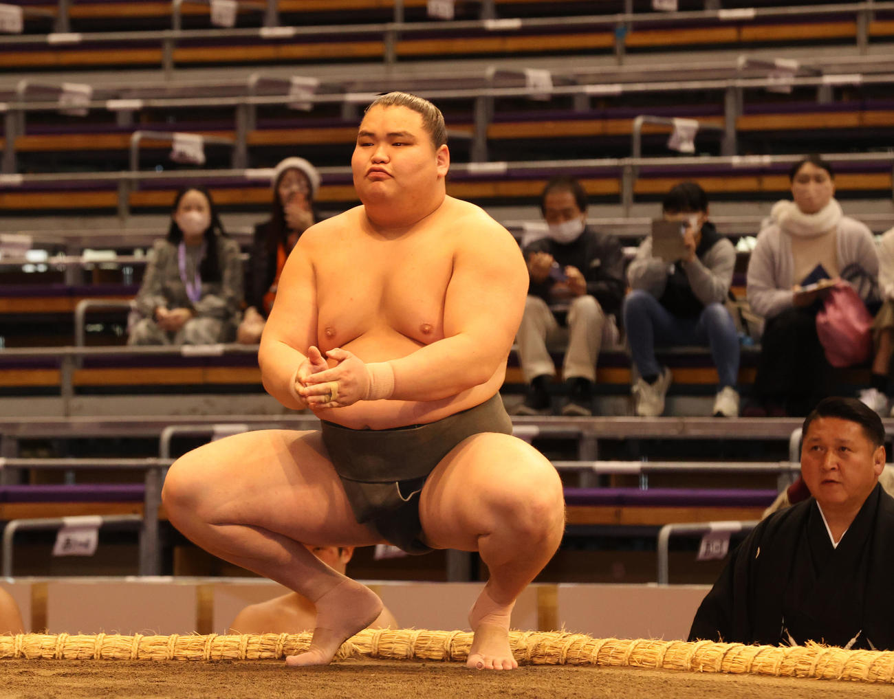 大相撲九州場所3日目　前相撲に登場した旭富士（撮影・梅根麻紀）