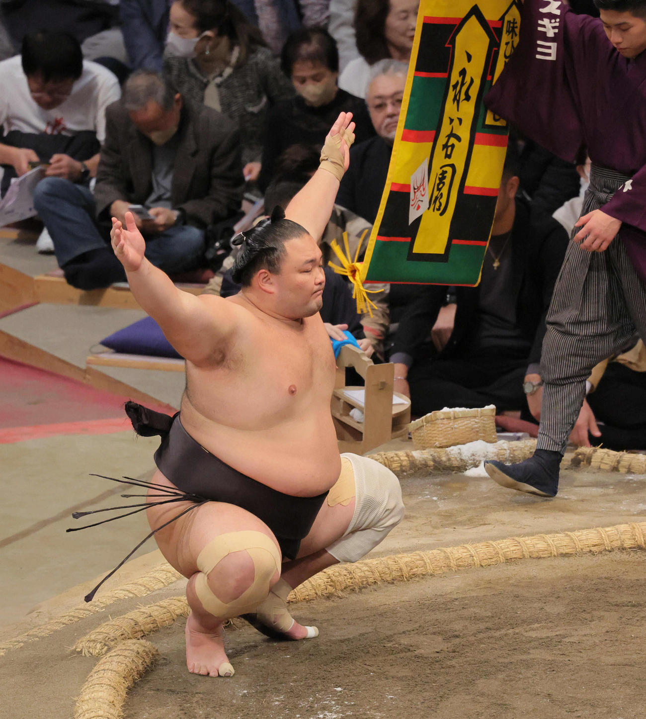 久々の幕内での登場となった朝乃山（撮影・宮崎幸一）