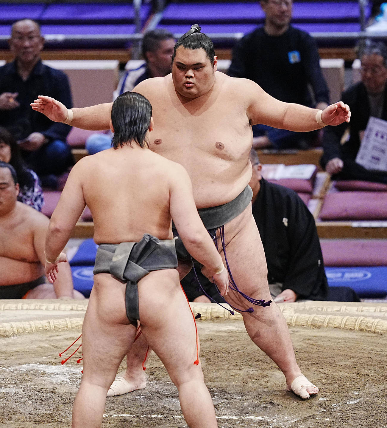 幕下優勝を決めた一意（撮影・小沢裕）