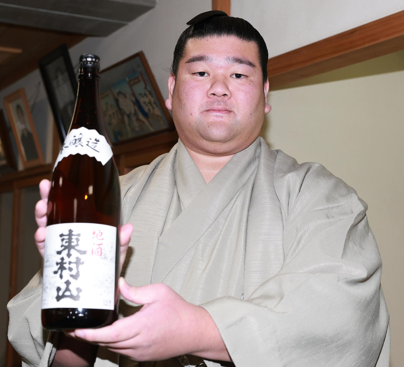 初場所での新入幕を決めた羽出山（撮影・野上伸悟）