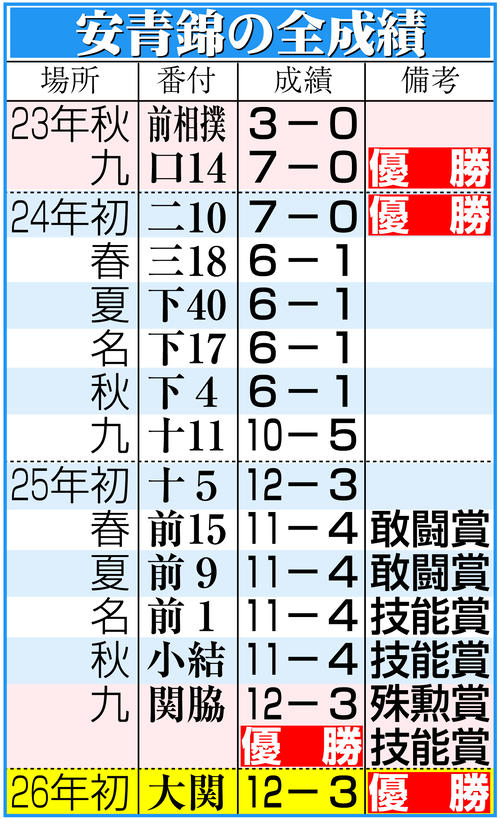 安青錦手形と番付表 【公式通販】