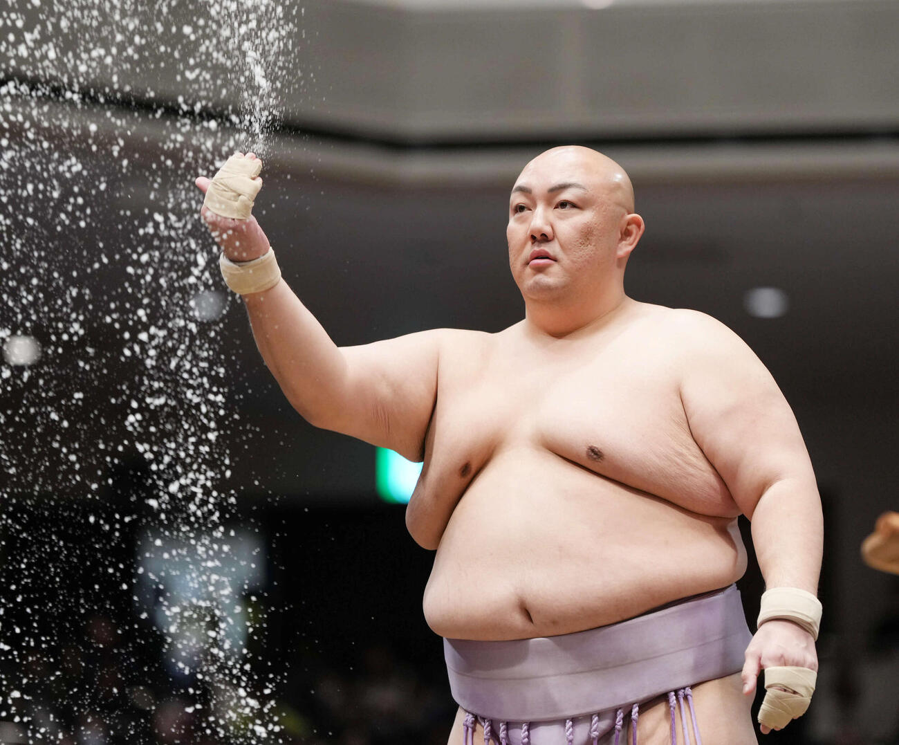 OB戦に臨む荒磯親方（元関脇琴勇輝）（撮影・小沢裕）