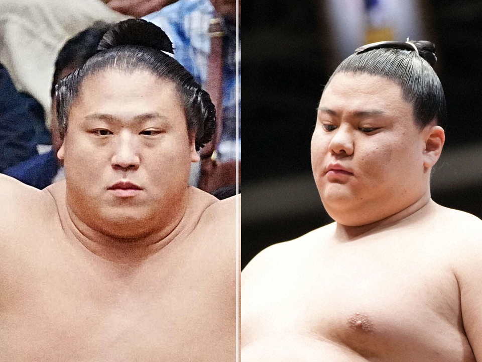若隆景（左）と義ノ富士