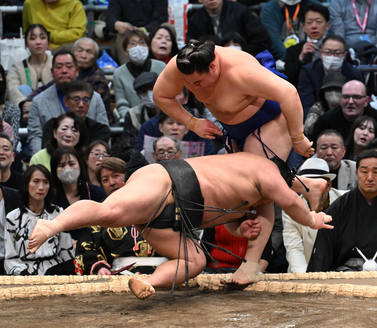 欧勝馬（奥）ははたき込みで伯乃富士を破る