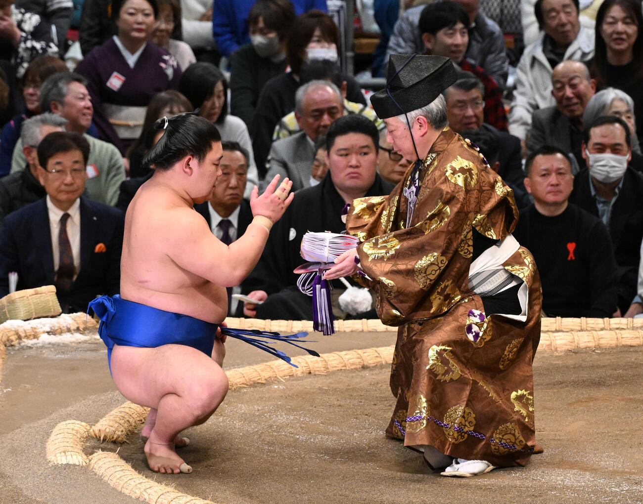 大の里を破り初金星を挙げた藤ノ川（撮影・朝日新聞）