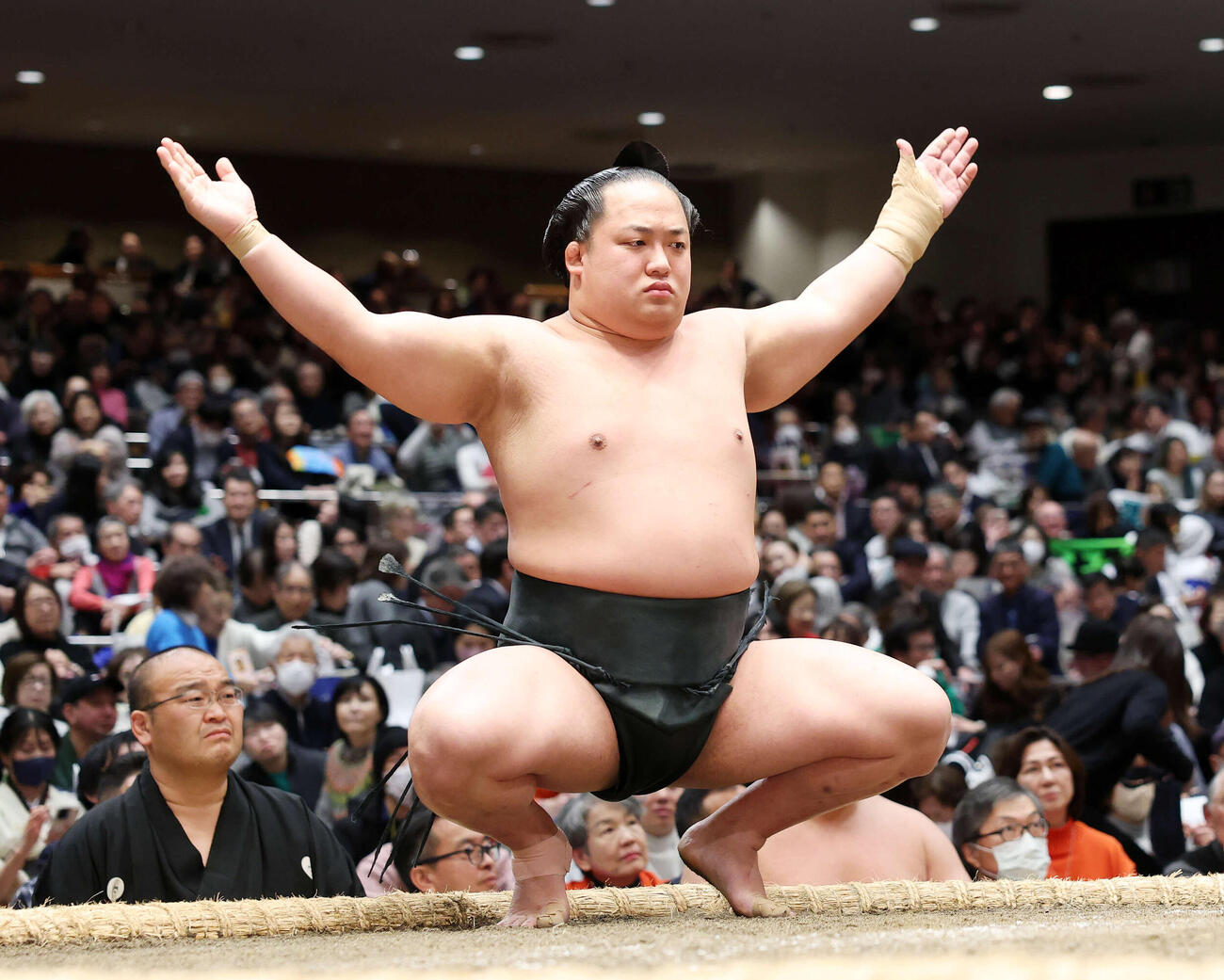 塵手水する翠富士（2026年1月撮影）　