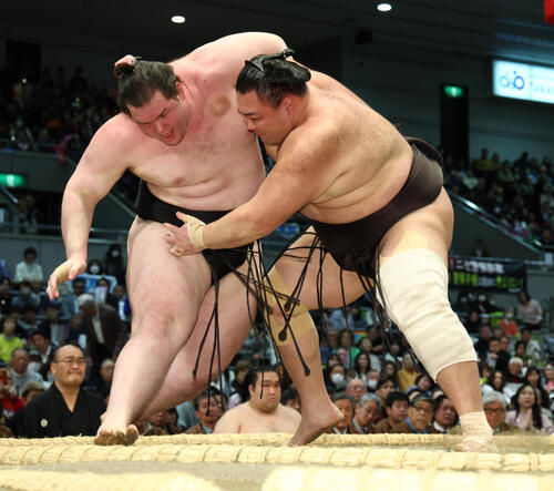 朝乃山が快勝で3連勝 トップと1差も「先のことは考えない。1日1番