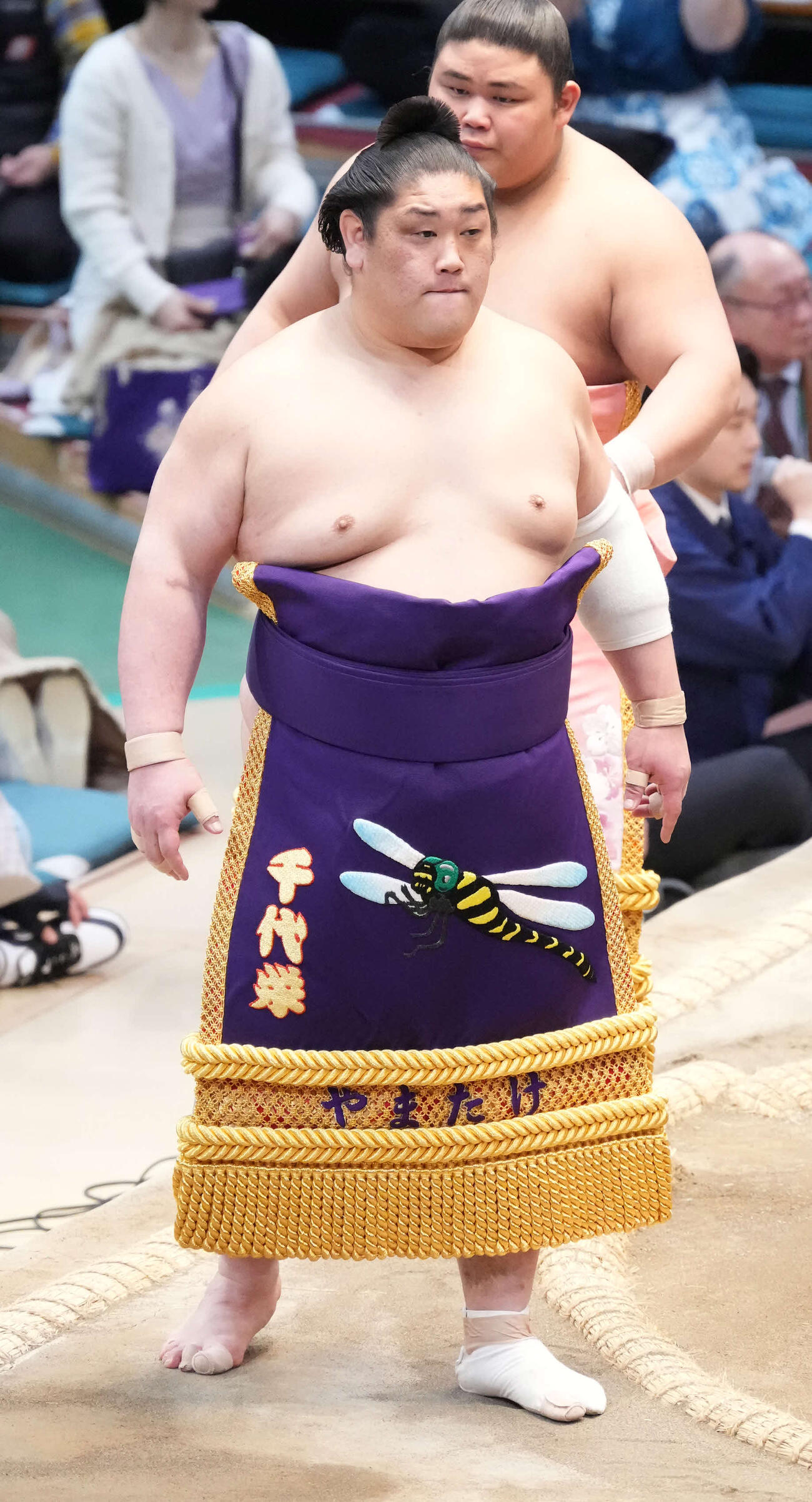 十両土俵入りに臨む千代栄（2024年3月撮影）