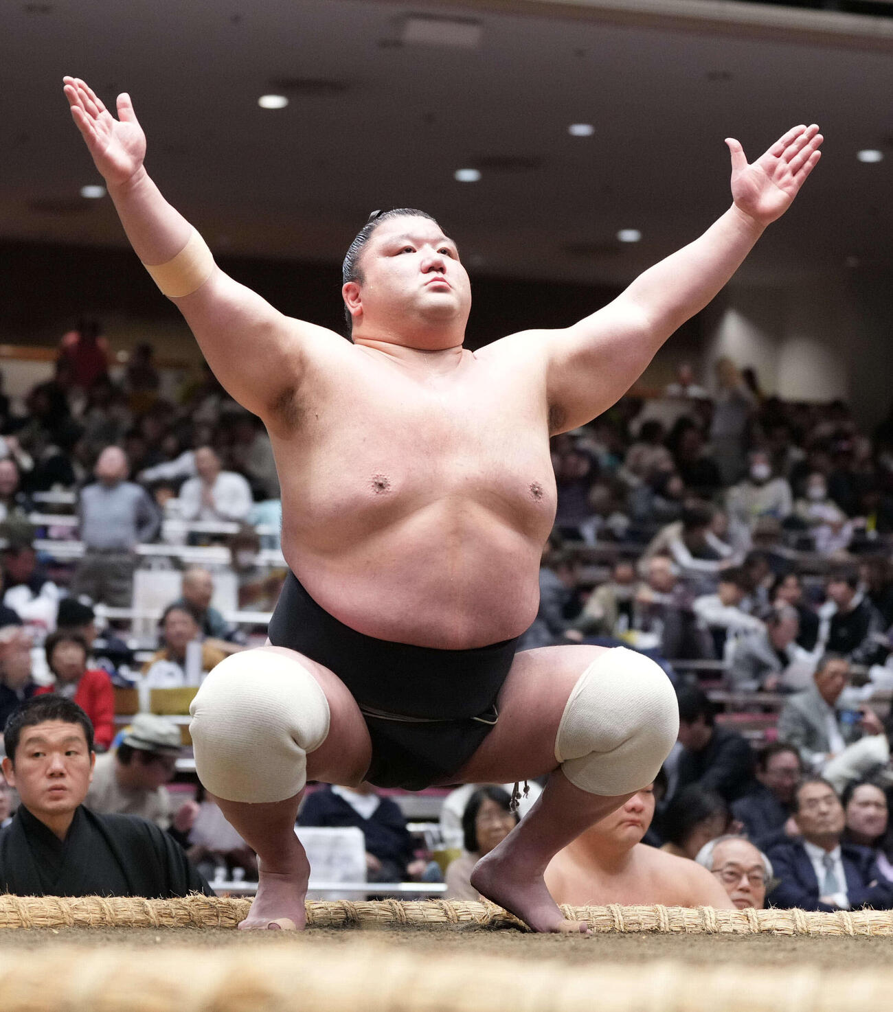 塵手水（ちりちょうず）を切る紫雷（2026年1月撮影）