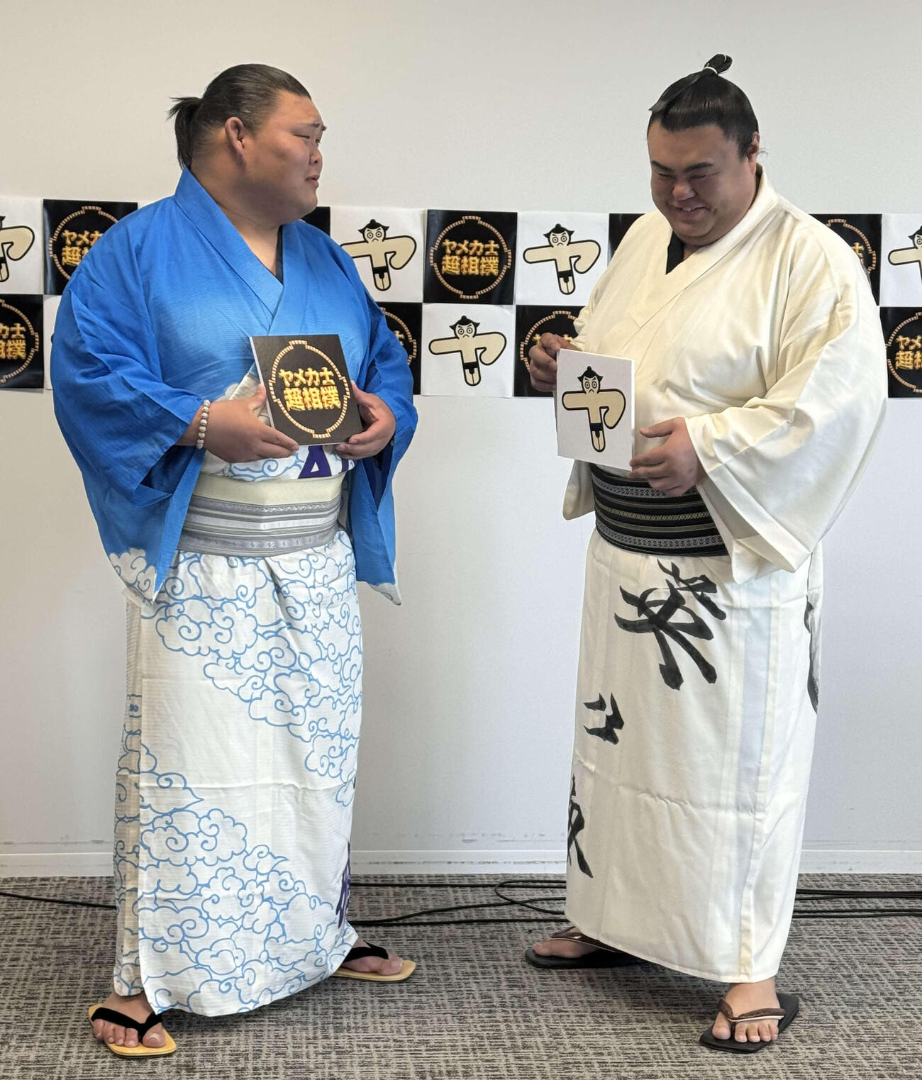 ヤメ力士超相撲で対戦が決まった元幕内・大喜鵬（左）、元幕内・英乃海