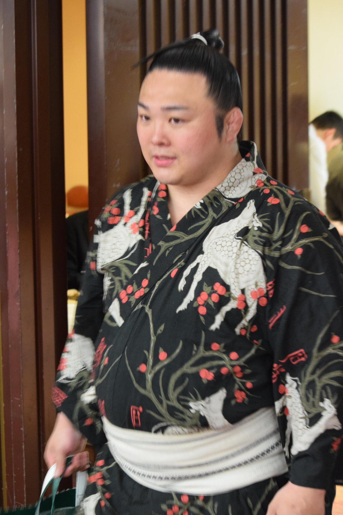 力士会に参加する炎鵬（撮影・山田遼太郎）