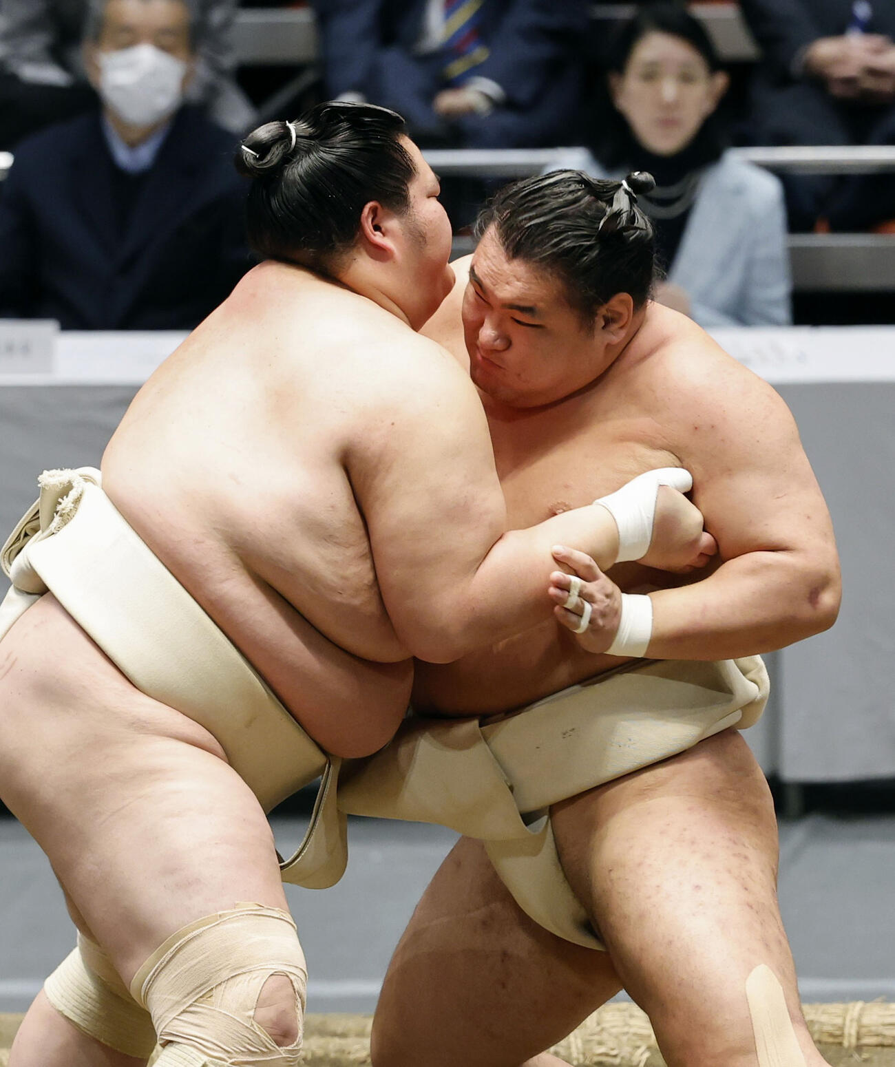稽古総見で汗を流す豊昇龍（共同）