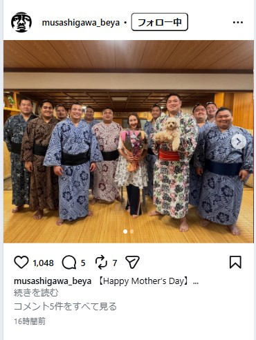 武蔵川部屋のインスタグラムから
