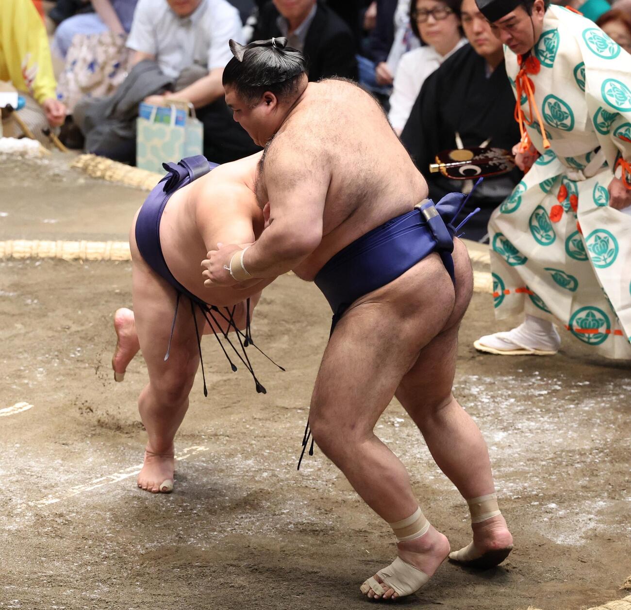 高安を押し出す平戸海（撮影・黒川智章）