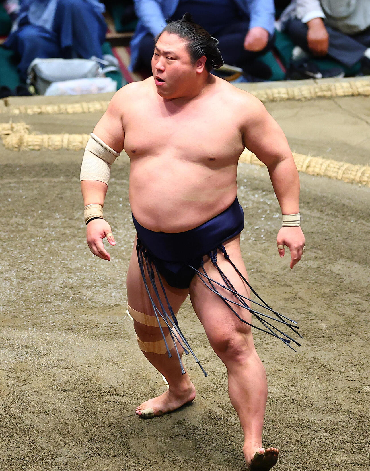 優勝決定戦で霧島を破り優勝した若隆景（撮影・野上伸悟）