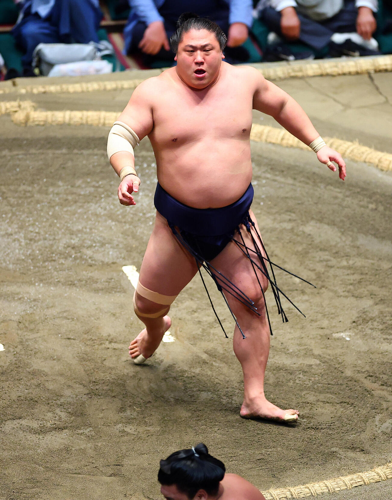 優勝決定戦で霧島を破り優勝した若隆景（撮影・野上伸悟）