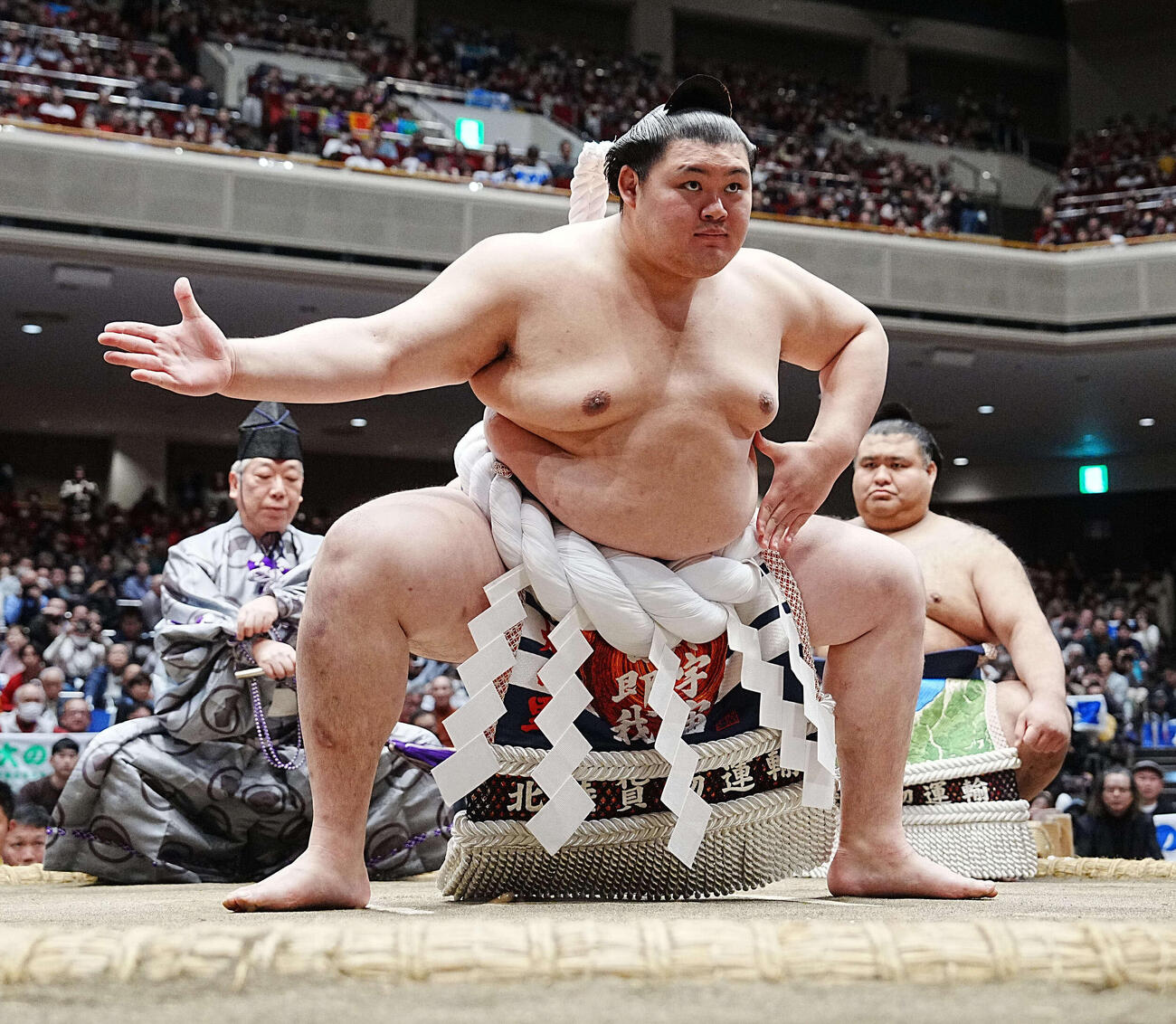横綱土俵入りに臨む大の里（2026年1月撮影）