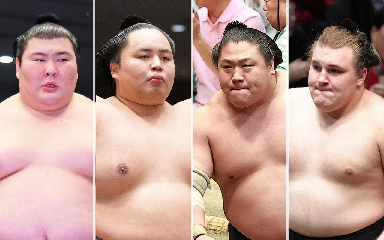 左から熱海富士、琴勝峰、若隆景、安青錦
