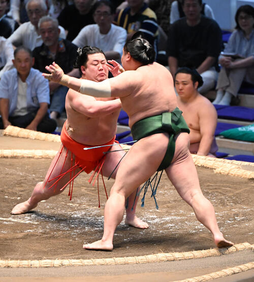 お取置中⭕️⭕️【貴重】柚木沙弥郎　麻 のれん　相撲⭕️⭕️ 新十両の嵐富士が白星発進 真っ赤な新締め込みで「ド派手に勢い」母と
