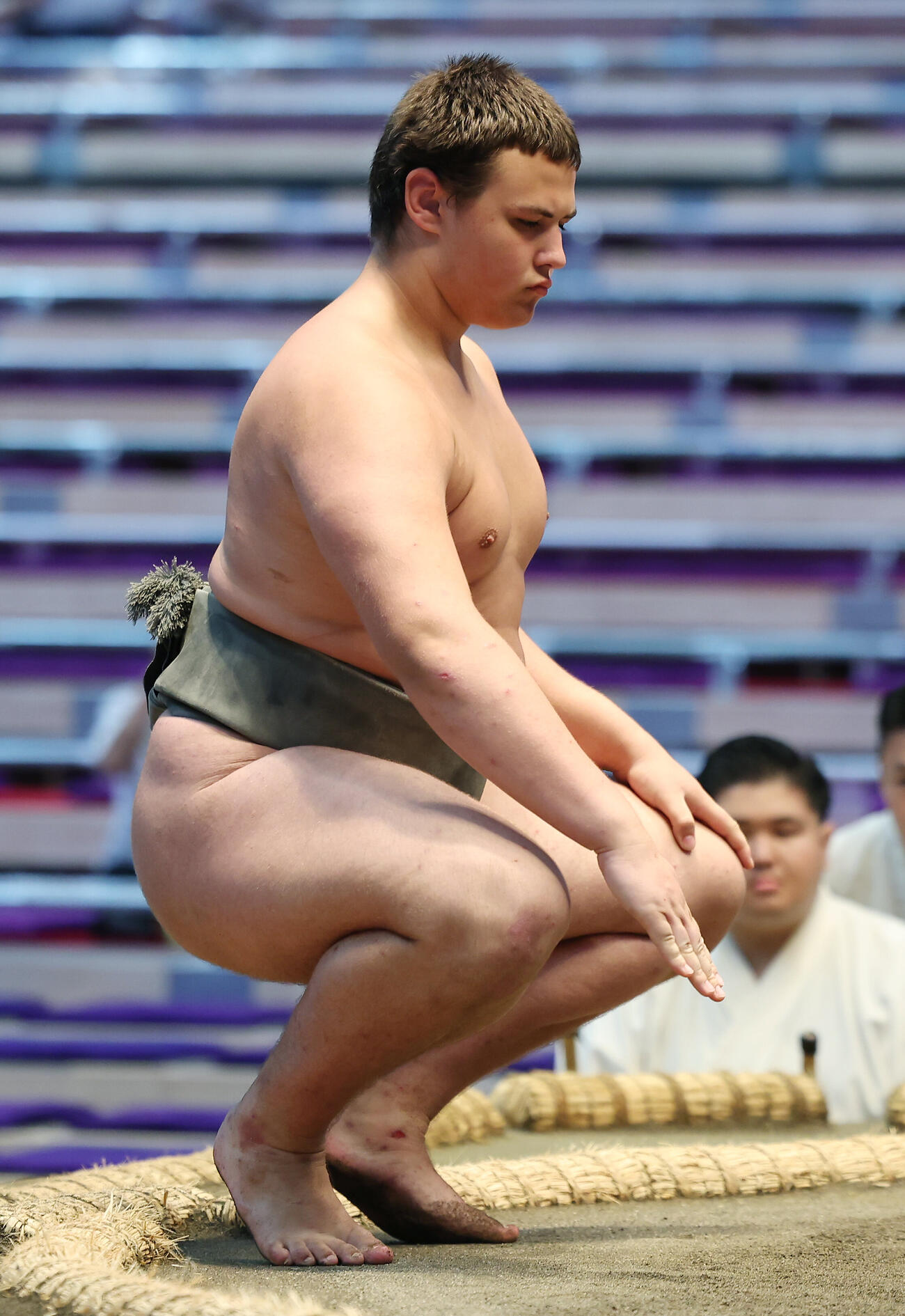 前相撲で山口を破った栄誠（撮影・前田充）