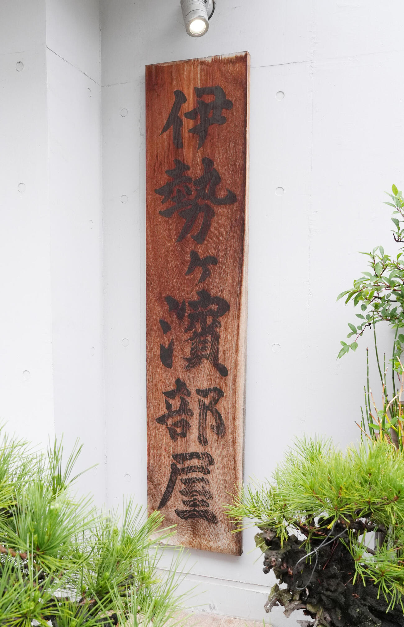 伊勢ケ浜部屋の看板（2025年5月撮影）