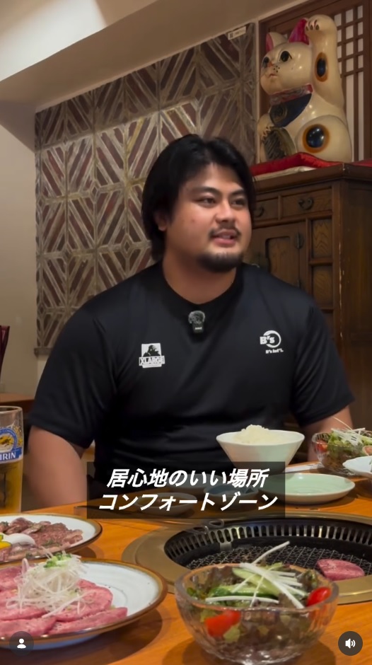 角界入り取りやめの理由を語る花田秀虎さん（B's Internationalのインスタグラムから）
