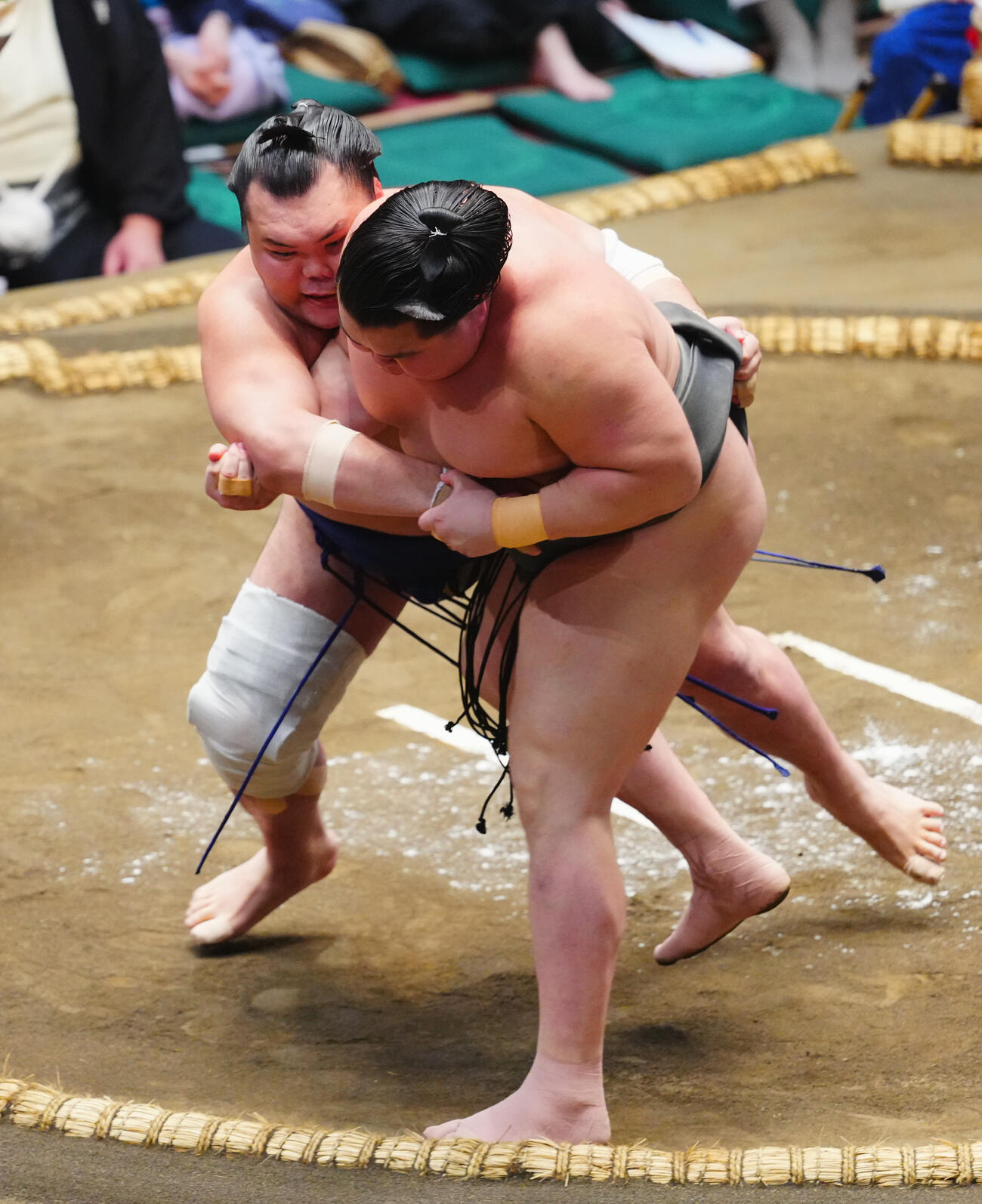 旭富士（右）を上手投げで破る栃大海（撮影・垰建太）