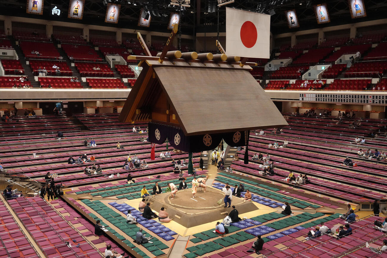 交通遅延のため順番を入れ替えて行われた美浪－高須の取り組み（撮影・足立雅史）