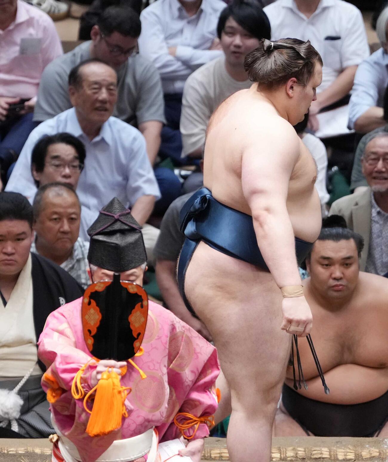 1敗を喫した安青錦（撮影・小沢裕）
