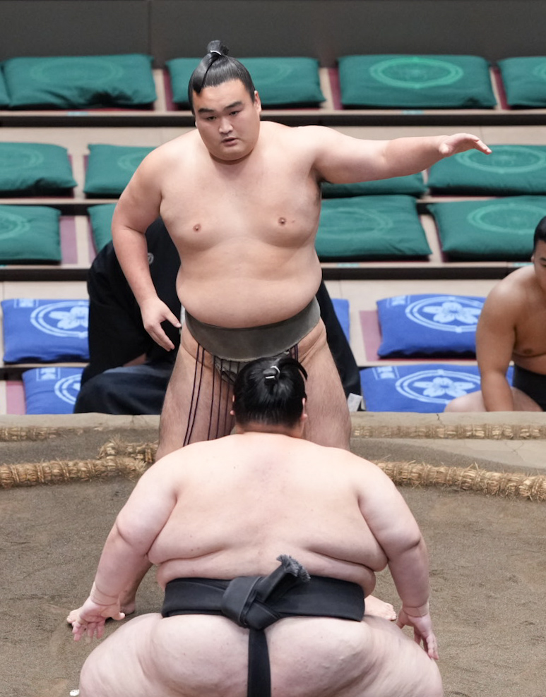 現役最後の取組に臨む朝阪神（撮影・小沢裕）