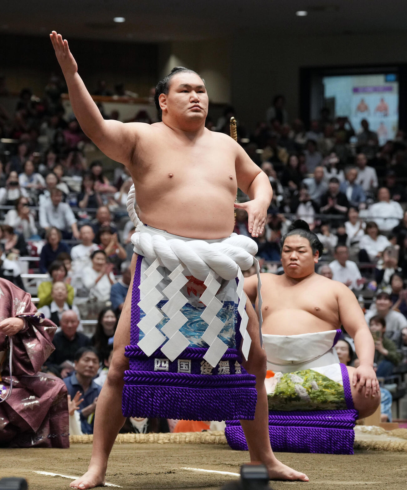 横綱土俵入りする豊昇龍（撮影・小島史椰）