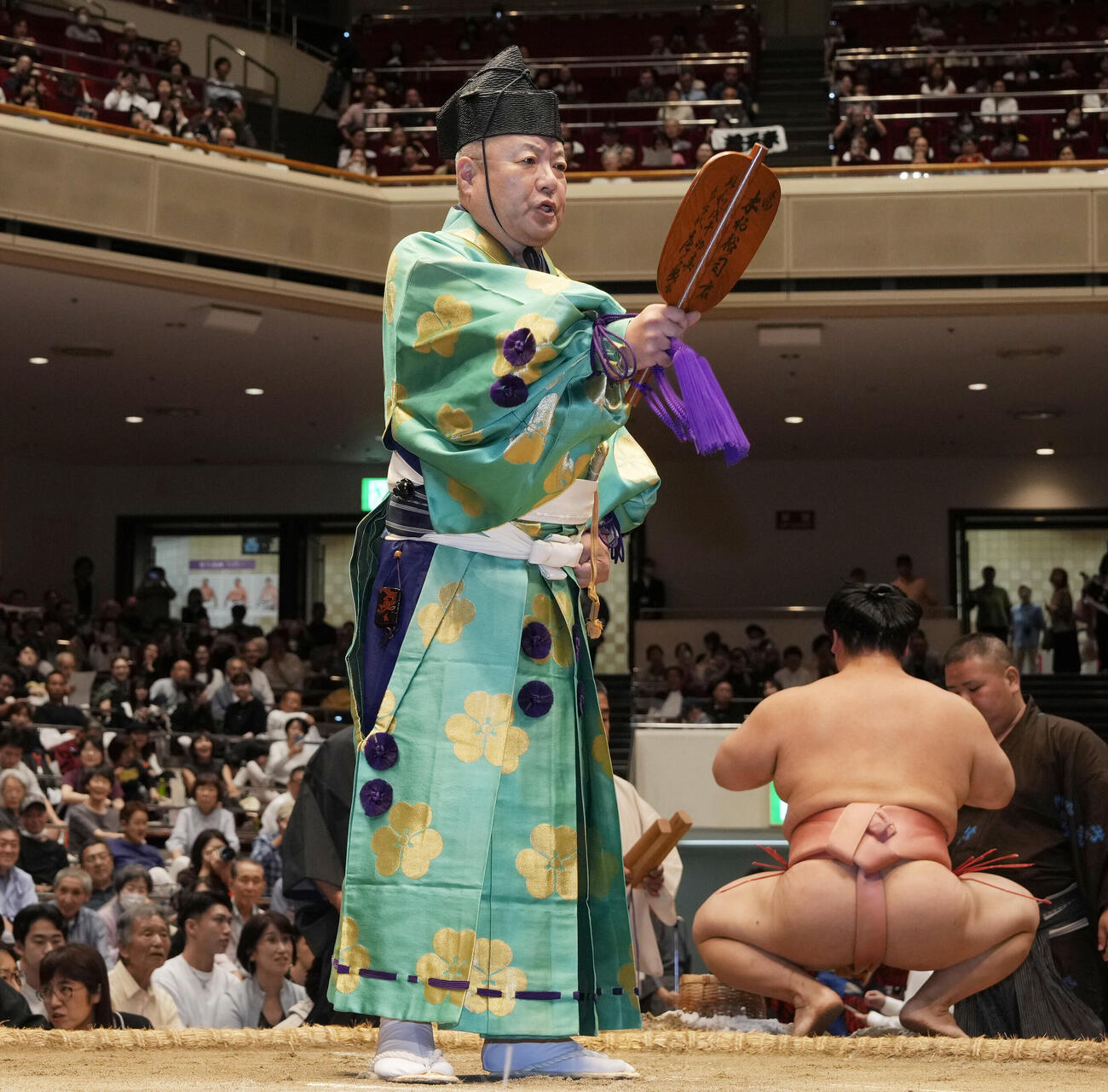 優勝戦　立行司の木村庄之助（撮影・小島史椰）