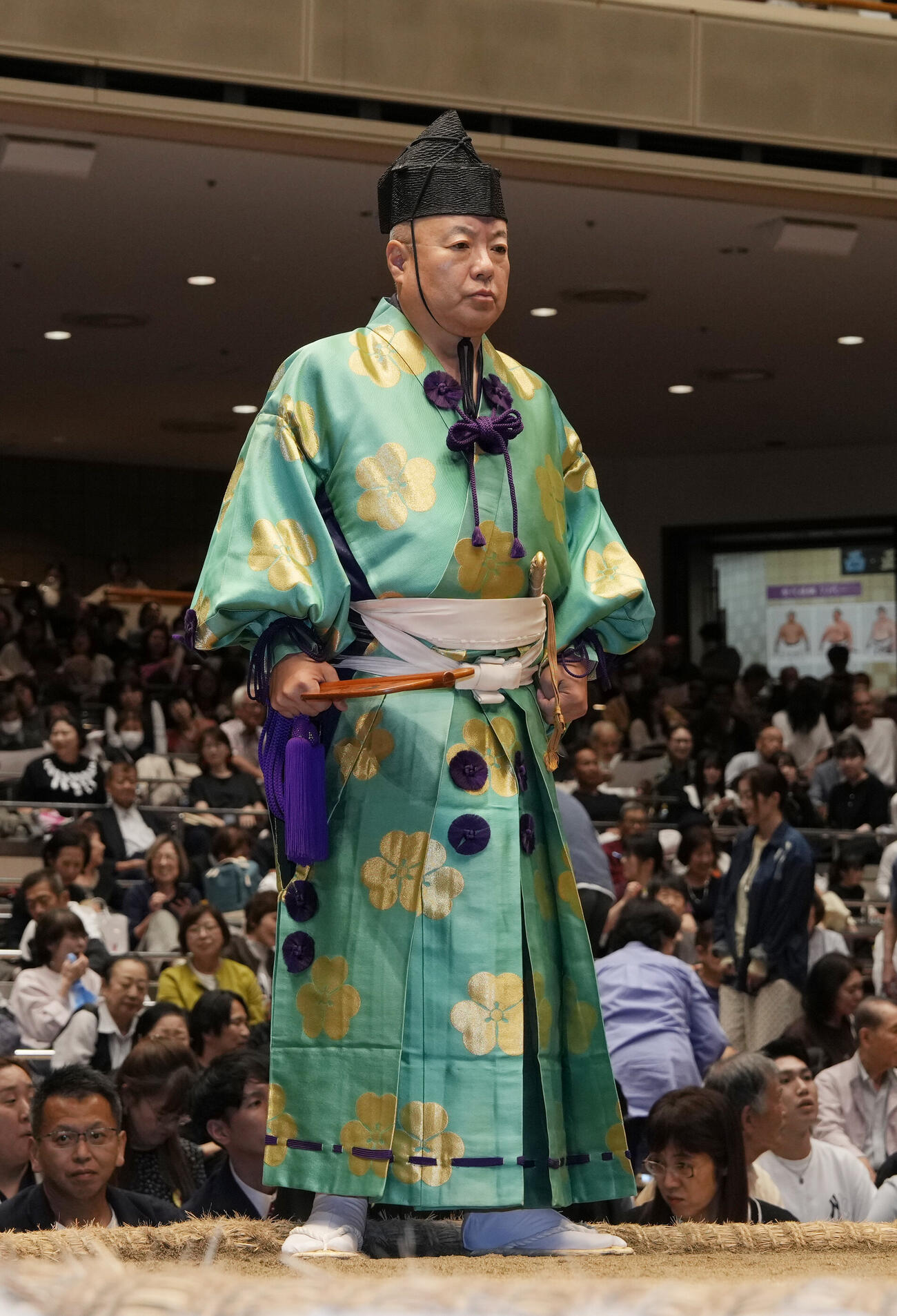 優勝戦　立行司の木村庄之助（撮影・小島史椰）