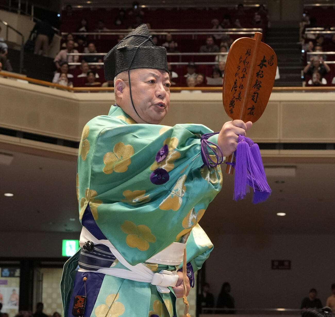 優勝戦　立行司の木村庄之助（撮影・小島史椰）