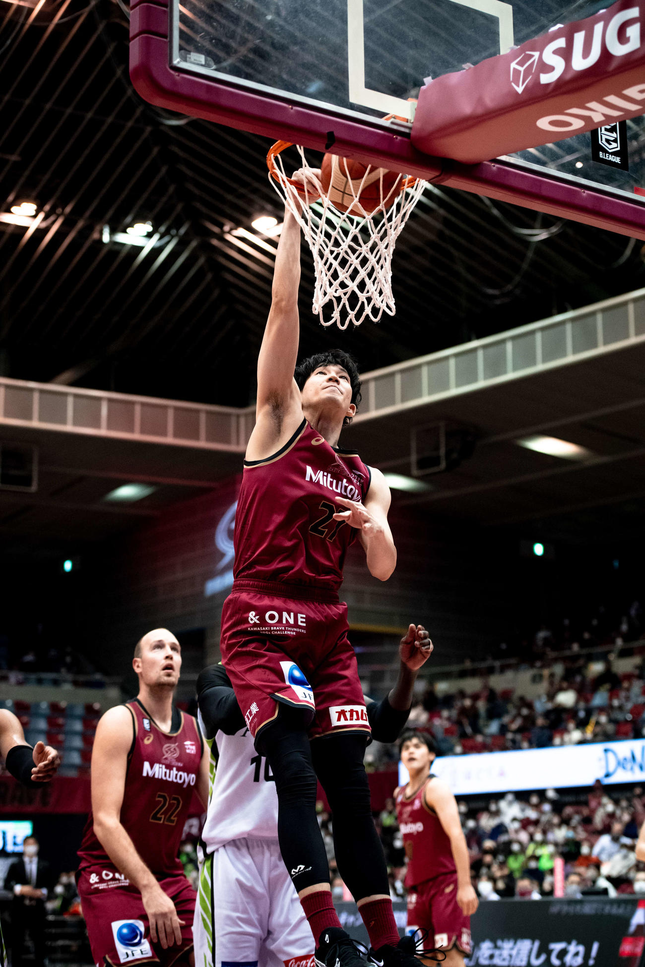 日本人ダンカーとして名を馳せている川崎の熊谷尚也ⒸB.LEAGUE）