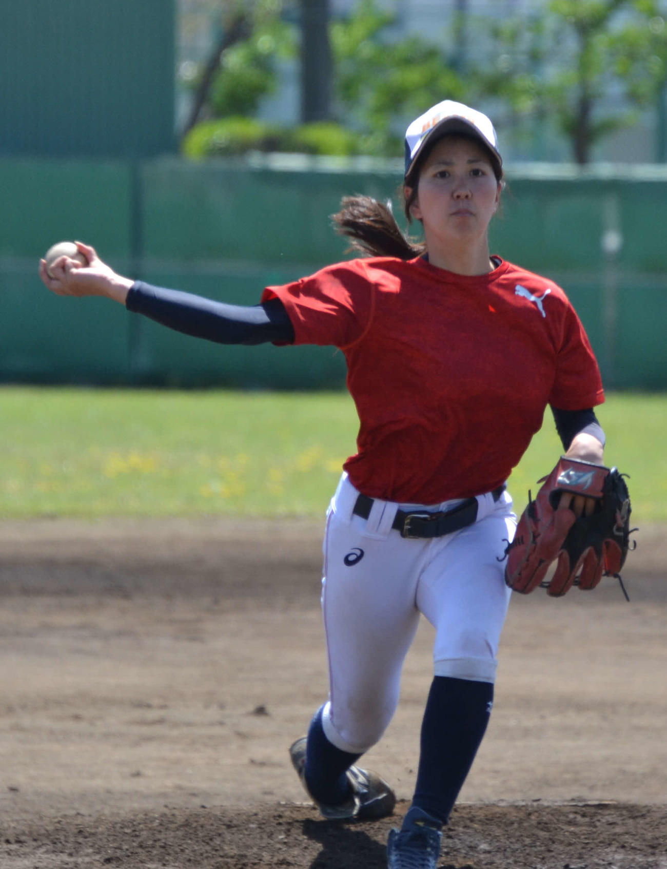 実戦練習に登板した田中投手