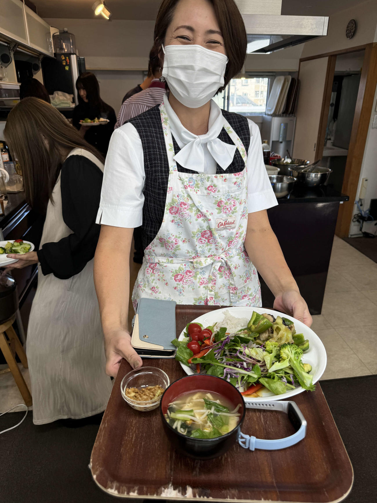 この日、北川社長と調理した阿部さんも野菜たっぷりランチを堪能