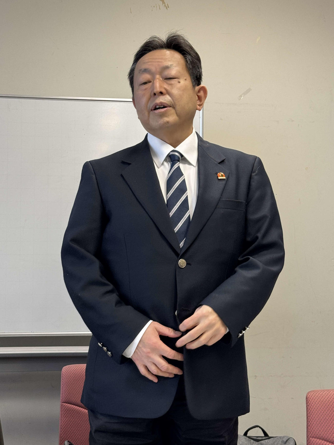 総会であいさつする東日本ブロック長の眞敏昭さん