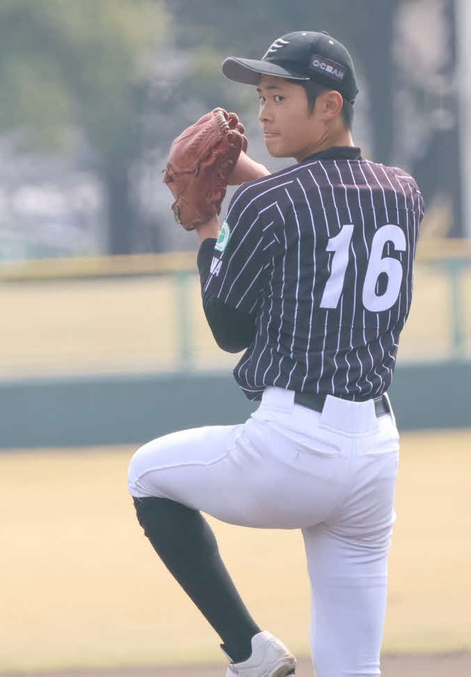1回戦で好投したオセアン横浜石坂
