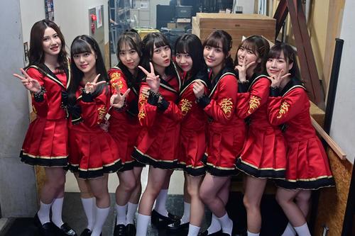 Zepp　Nagoya公演にのぞんだSKE46の6期生（左から、北川綾巴、竹内彩姫、熊崎晴香、井田玲音名、日高優月、鎌田菜月、北野瑠華、青木詩織）