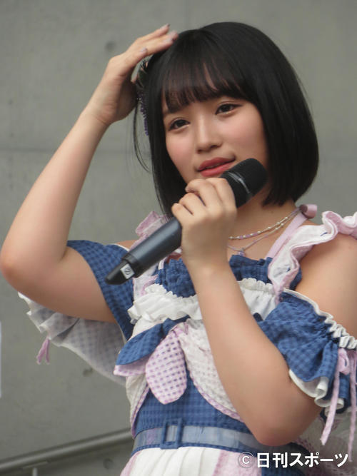 初センター曲となった新曲「サステナブル」発売記念イベントに出席した矢作萌夏（2019年9月21日撮影）