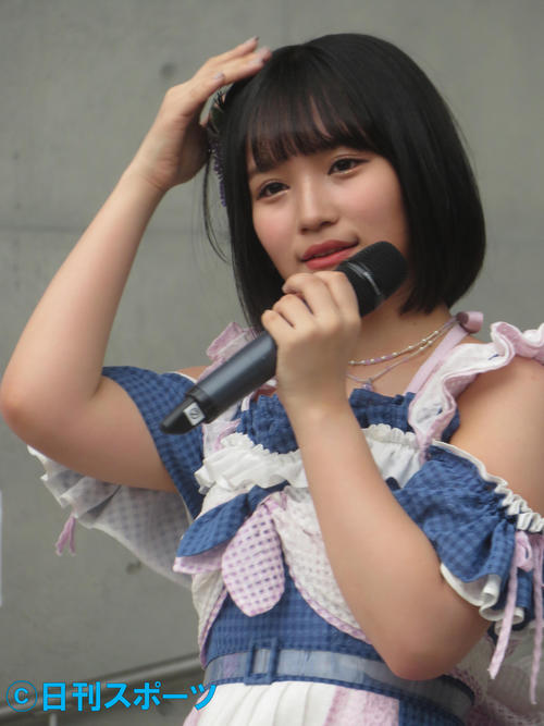 初センター曲となった新曲「サステナブル」発売記念イベントに出席した矢作萌夏（19年9月撮影）