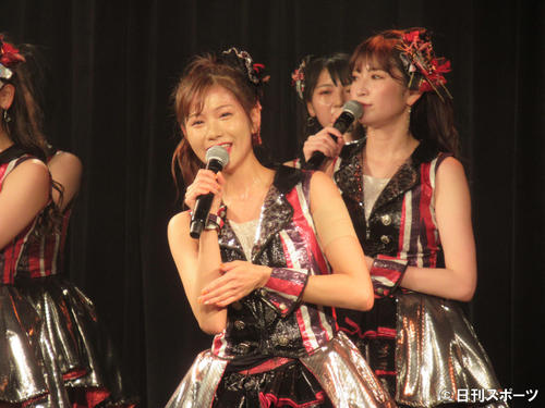 卒業公演と生誕祭を行ったNMB48谷川愛梨（中央）（撮影・星名希実）