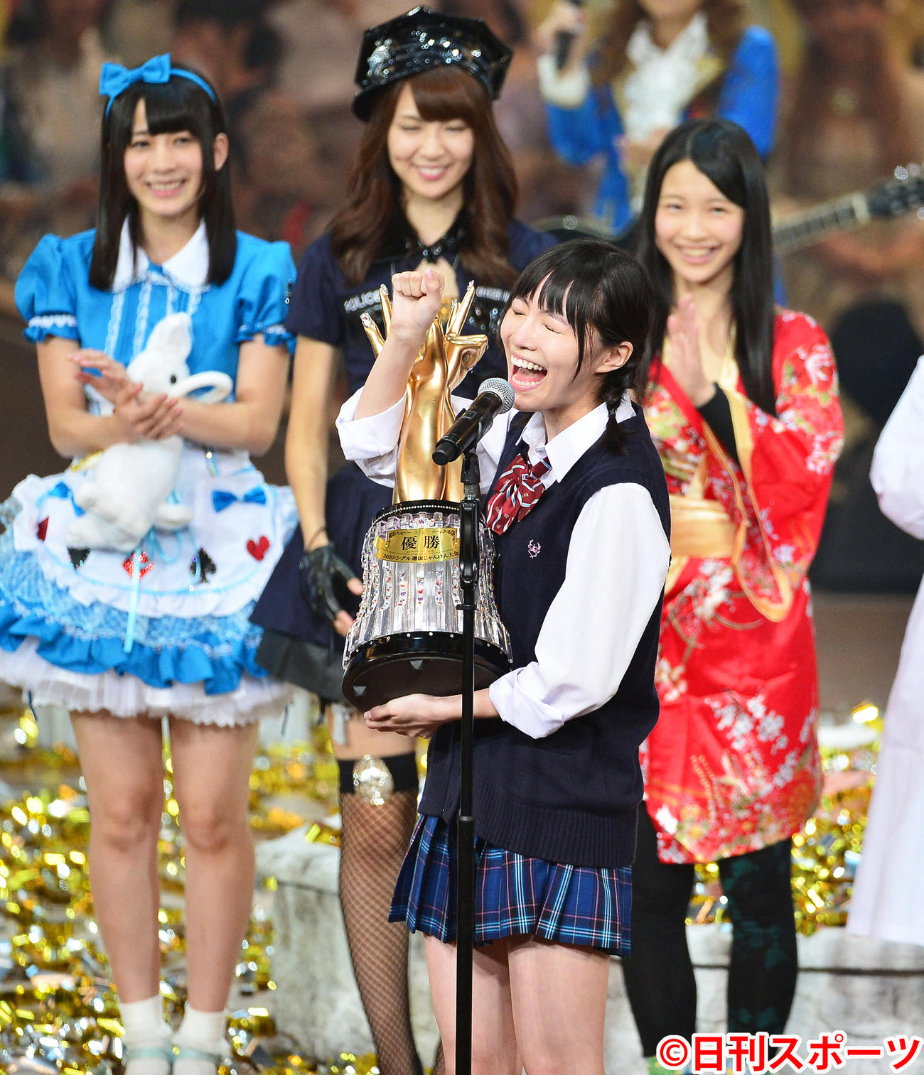 第4回AKB48じゃんけん大会　優勝スピーチする松井珠理奈（2013年9月18日撮影）