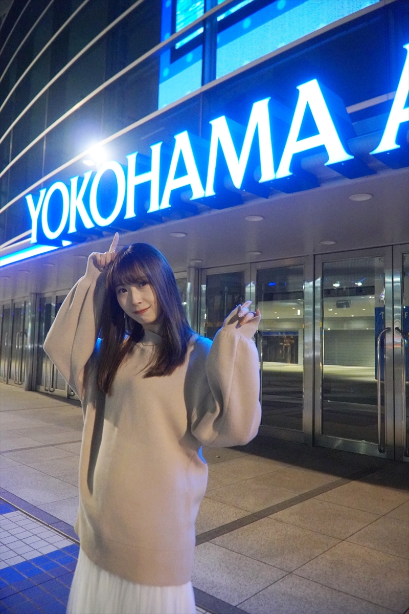 今日卒業公演の予定だった横浜アリーナを訪れた高柳明音