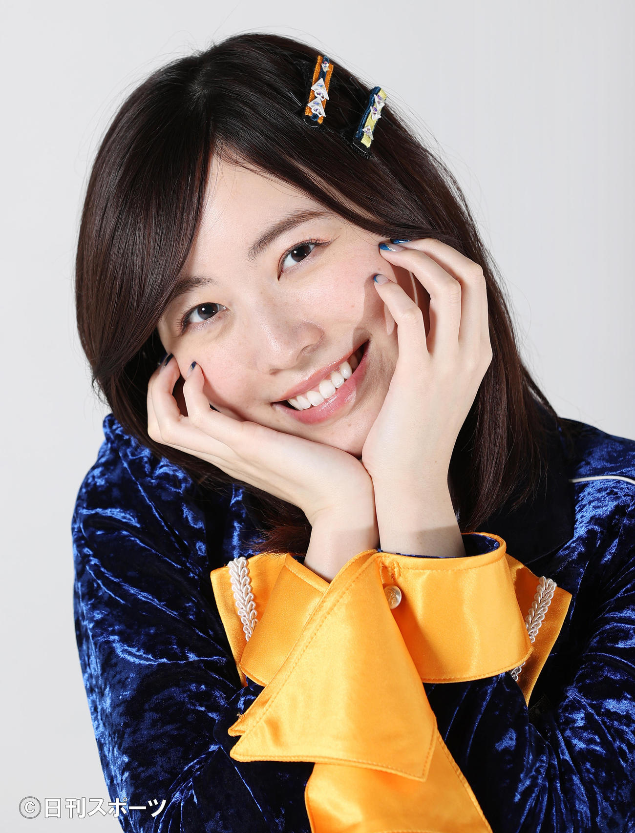 笑顔を見せるSKE48の松井珠理奈（撮影・浅見桂子）