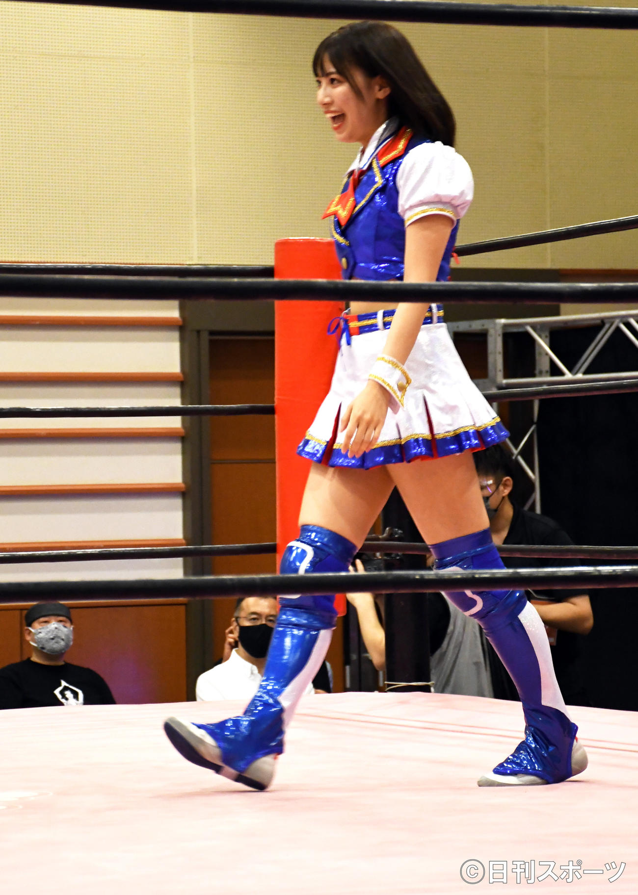 東京女子プロレス「Don’t miss the signs」でシングルマッチに臨んだSKE48荒井優希（撮影・大友陽平）