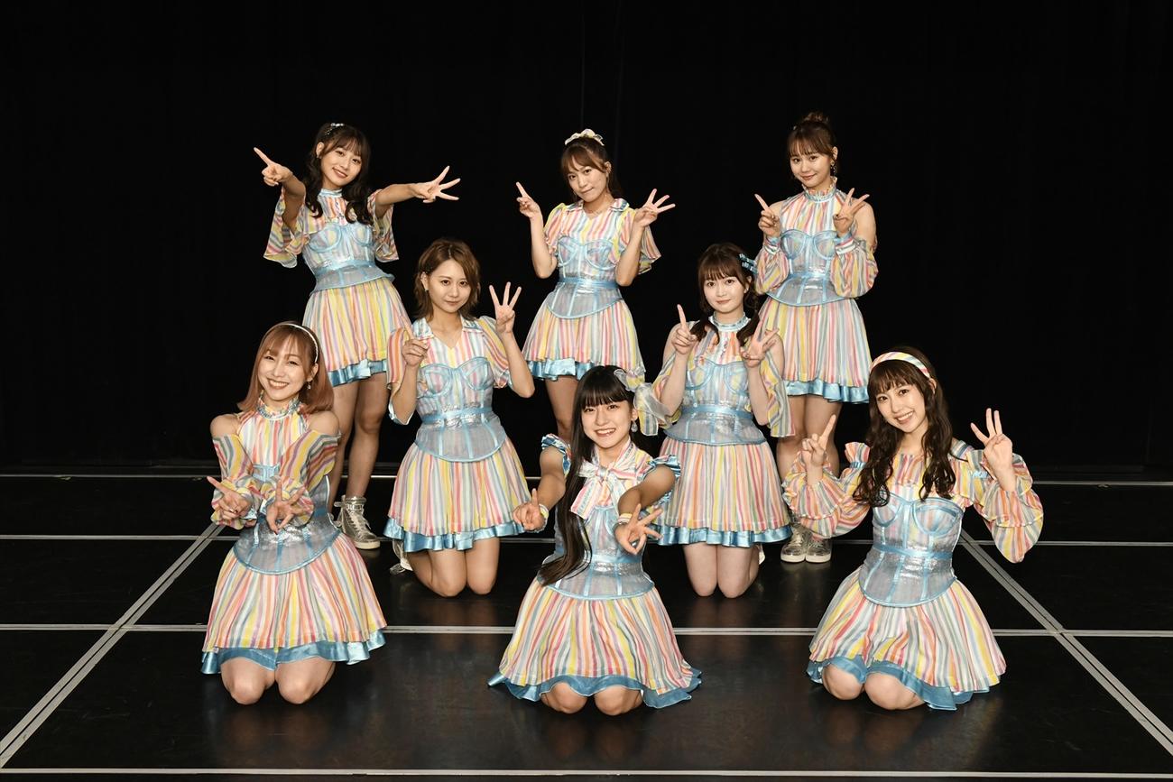 「13周年SPトークショー」を行ったSKE48。前列左から須田亜香里、林美澪、熊崎晴香、中列左から古畑奈和、江籠裕奈、後列左から青海ひな乃、斉藤真木子、松本慈子（C）2021 Zest, inc.