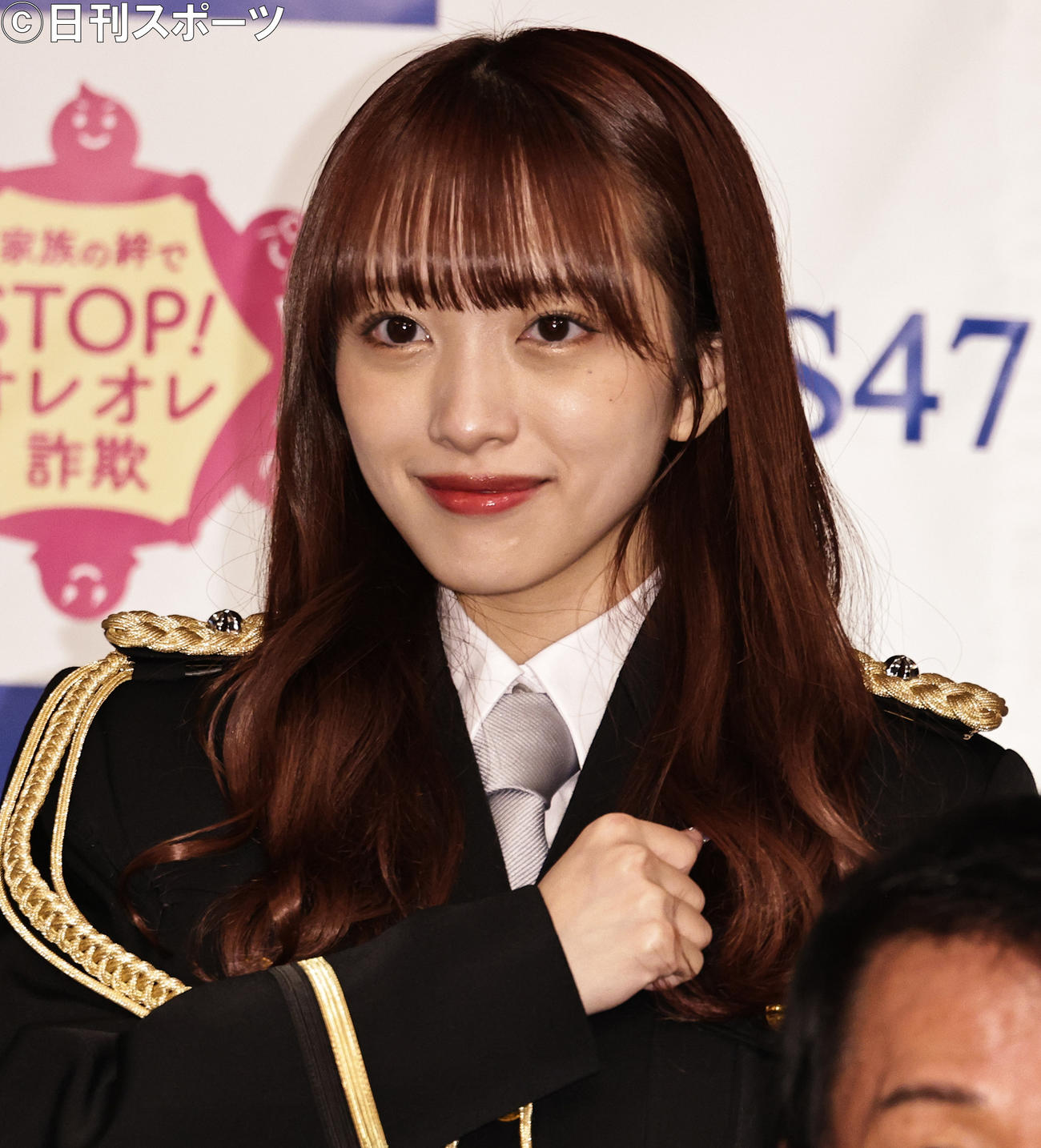 「ストップ・オレオレ詐欺47～家族の絆作戦～」プロジェクトチームのメンバーのAKB48向井地美音（撮影・中島郁夫）
